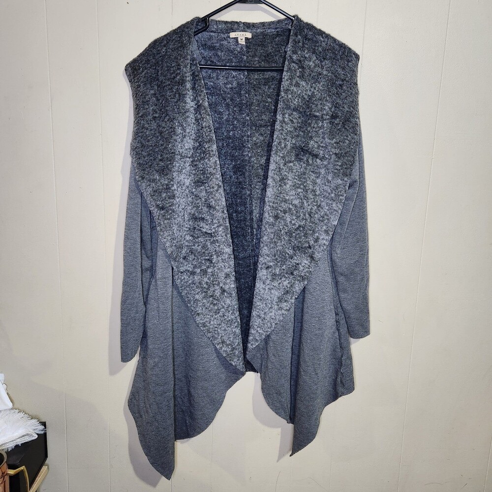 Anama Faux Fur Shearling Open Front Cardigan Size Medium